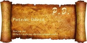Petrás Dávid névjegykártya